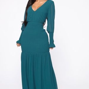 Smocked detail maxi dress